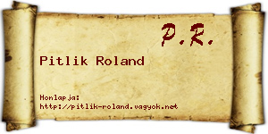 Pitlik Roland névjegykártya