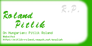 roland pitlik business card